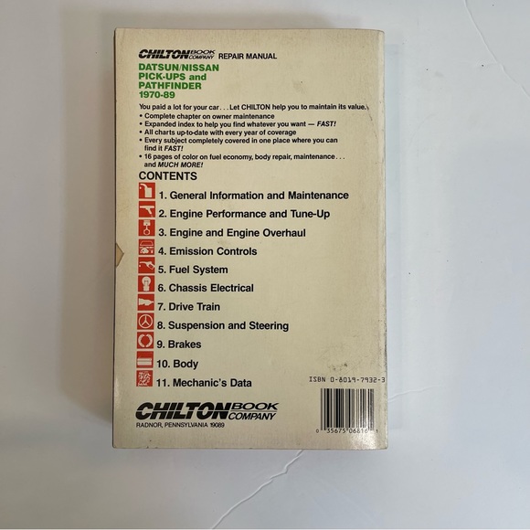 Chilton 6816 Repair Manual Datsun Nissan Pickup Pathfinder 1970-1989 Guide USA - Picture 16 of 16
